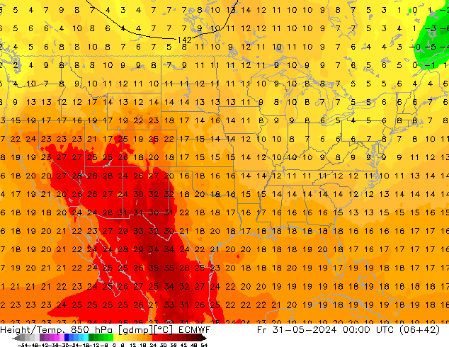 Z500/Rain (+SLP)/Z850 ECMWF Fr 31.05.2024 00 UTC