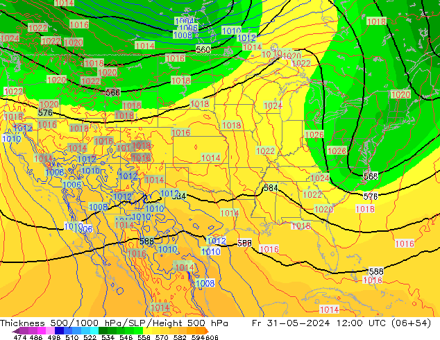 Thck 500-1000hPa ECMWF ven 31.05.2024 12 UTC