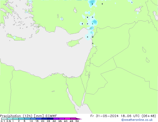 Précipitation (12h) ECMWF ven 31.05.2024 06 UTC