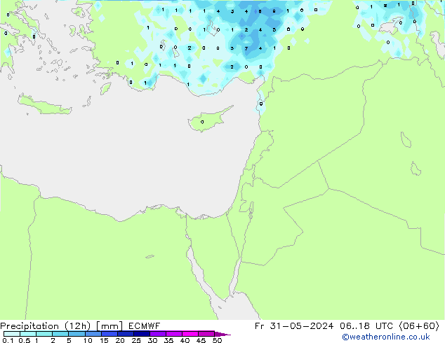 Precipitación (12h) ECMWF vie 31.05.2024 18 UTC