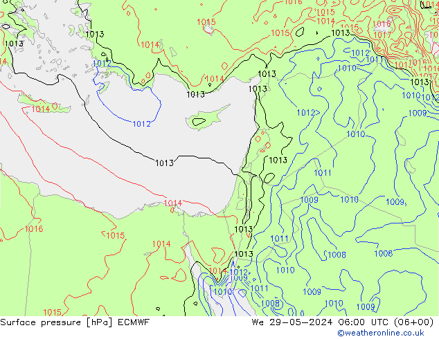 Surface pressure ECMWF We 29.05.2024 06 UTC