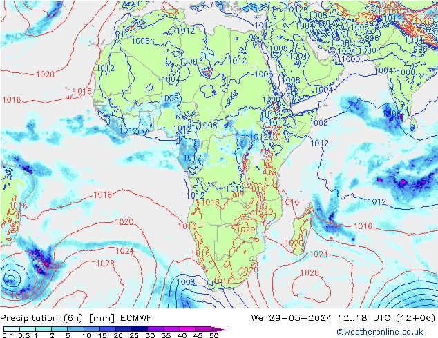 Z500/Rain (+SLP)/Z850 ECMWF  29.05.2024 18 UTC