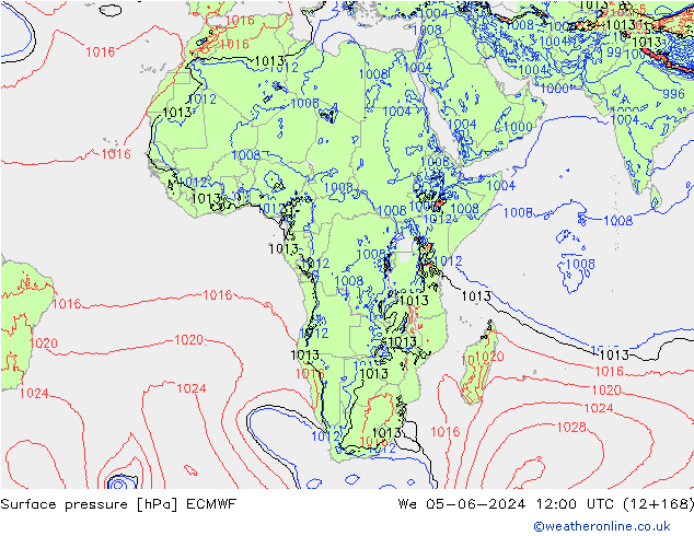 Yer basıncı ECMWF Çar 05.06.2024 12 UTC