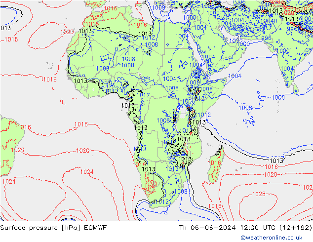 ciśnienie ECMWF czw. 06.06.2024 12 UTC