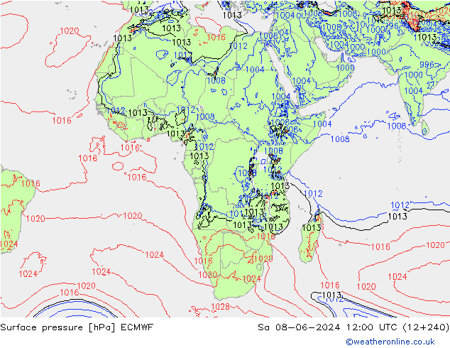 Yer basıncı ECMWF Cts 08.06.2024 12 UTC