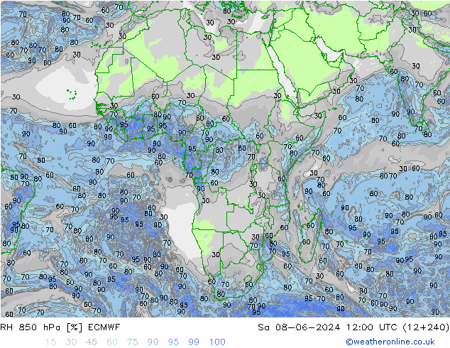 RV 850 hPa ECMWF za 08.06.2024 12 UTC