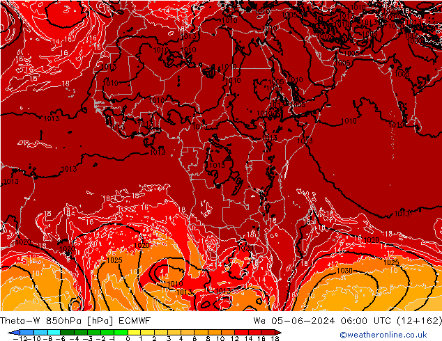 Theta-W 850hPa ECMWF We 05.06.2024 06 UTC