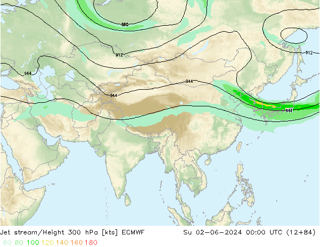 Corrente a getto ECMWF dom 02.06.2024 00 UTC