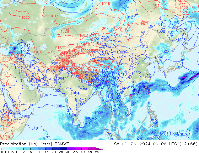 Z500/Rain (+SLP)/Z850 ECMWF Sa 01.06.2024 06 UTC