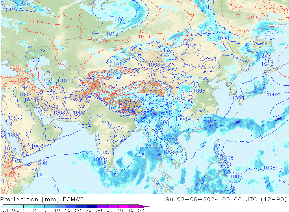 Precipitation ECMWF Su 02.06.2024 06 UTC
