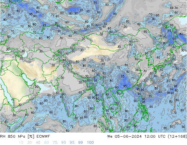 RH 850 hPa ECMWF We 05.06.2024 12 UTC