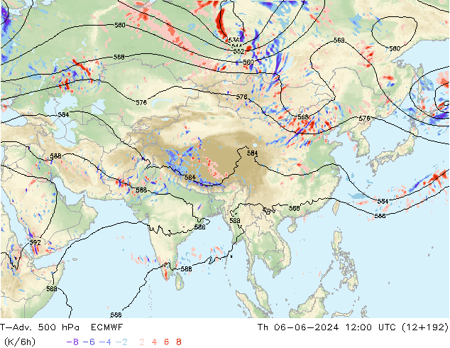 T-Adv. 500 hPa ECMWF Qui 06.06.2024 12 UTC