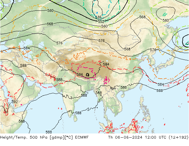 Z500/Yağmur (+YB)/Z850 ECMWF Per 06.06.2024 12 UTC