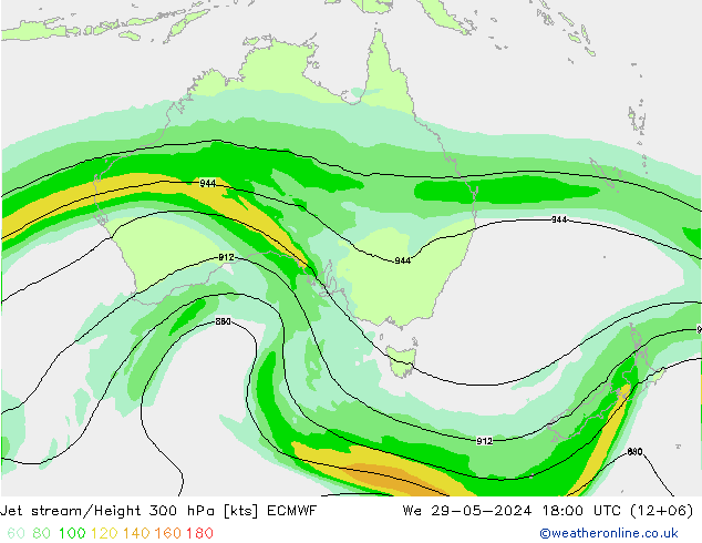 Straalstroom ECMWF wo 29.05.2024 18 UTC