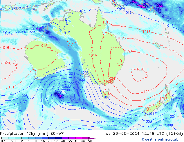 Z500/Rain (+SLP)/Z850 ECMWF St 29.05.2024 18 UTC