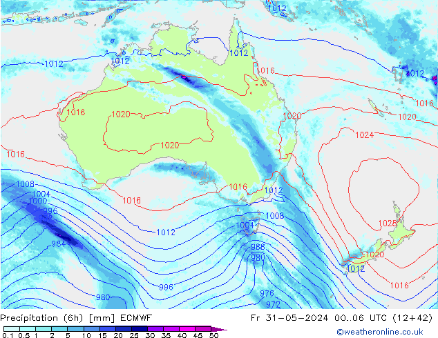 Z500/Rain (+SLP)/Z850 ECMWF Pá 31.05.2024 06 UTC