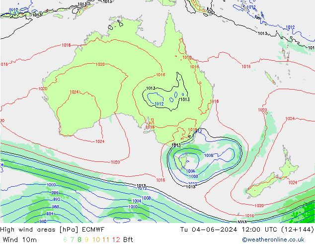 High wind areas ECMWF Tu 04.06.2024 12 UTC