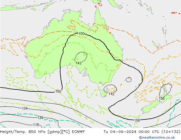 Z500/Regen(+SLP)/Z850 ECMWF di 04.06.2024 00 UTC