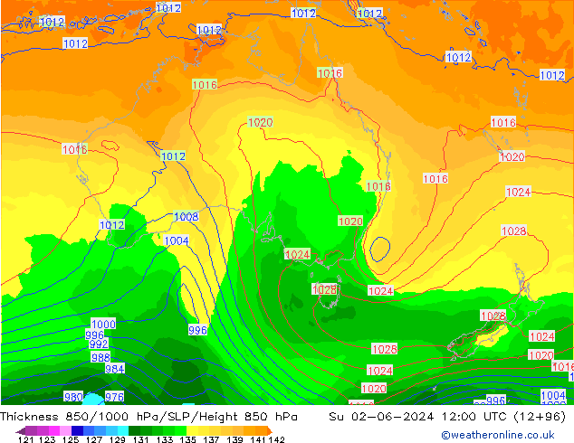 Thck 850-1000 hPa ECMWF Ne 02.06.2024 12 UTC