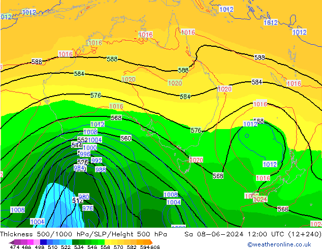 Thck 500-1000hPa ECMWF sab 08.06.2024 12 UTC