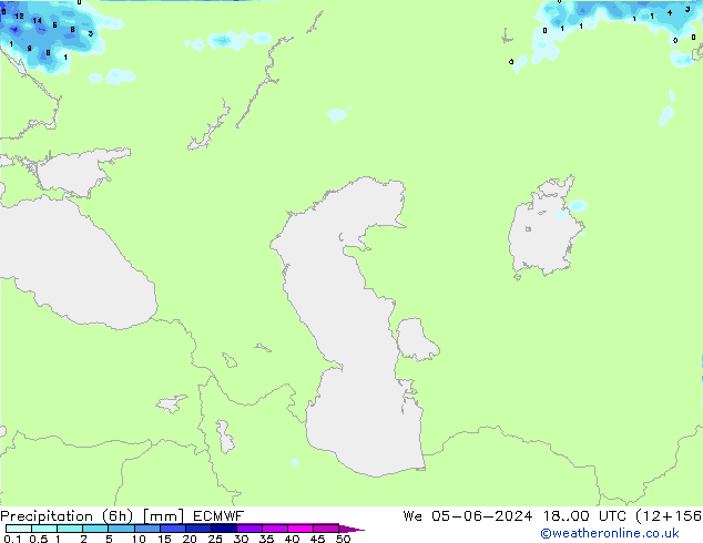 Precipitation (6h) ECMWF We 05.06.2024 00 UTC