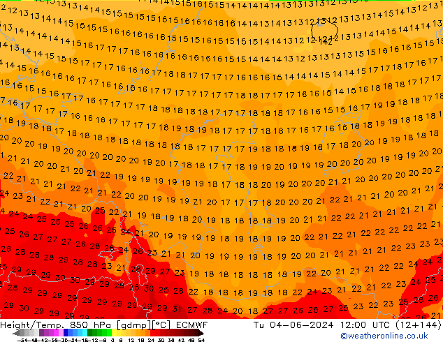 Z500/Rain (+SLP)/Z850 ECMWF mar 04.06.2024 12 UTC