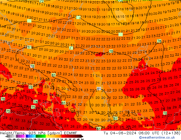 Height/Temp. 925 hPa ECMWF  04.06.2024 06 UTC