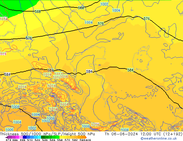 Thck 500-1000hPa ECMWF gio 06.06.2024 12 UTC