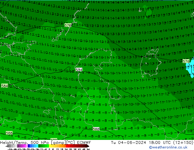 Z500/Rain (+SLP)/Z850 ECMWF Tu 04.06.2024 18 UTC