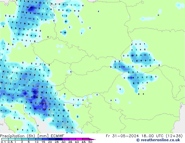 Z500/Regen(+SLP)/Z850 ECMWF vr 31.05.2024 00 UTC