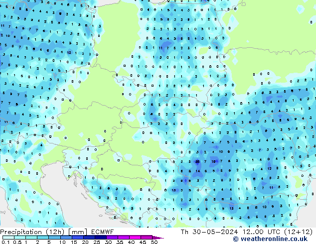 opad (12h) ECMWF czw. 30.05.2024 00 UTC