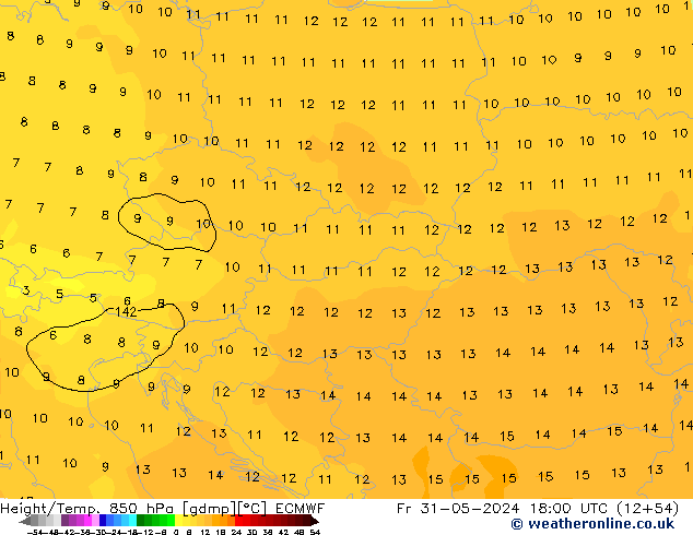 Z500/Rain (+SLP)/Z850 ECMWF Pá 31.05.2024 18 UTC