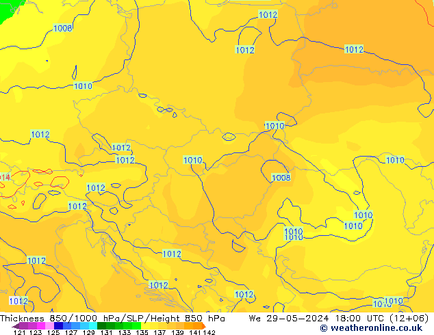 Thck 850-1000 hPa ECMWF  29.05.2024 18 UTC