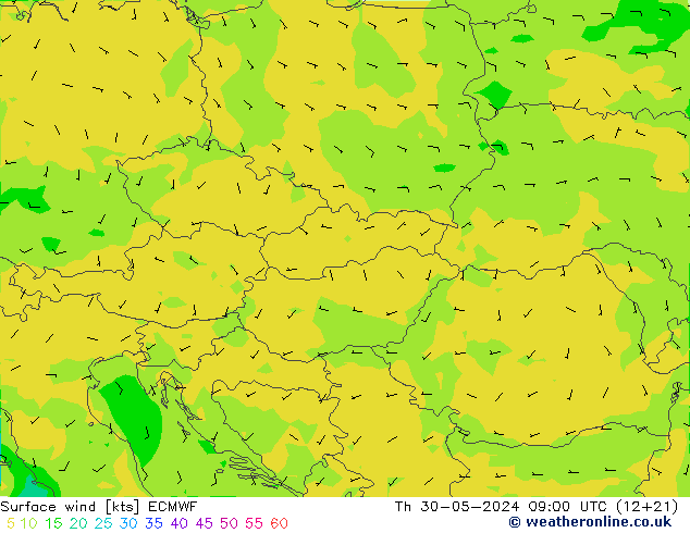 Surface wind ECMWF Th 30.05.2024 09 UTC