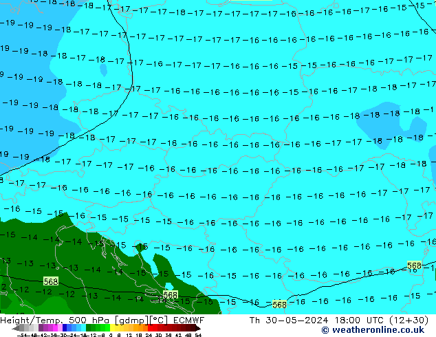 Z500/Yağmur (+YB)/Z850 ECMWF Per 30.05.2024 18 UTC