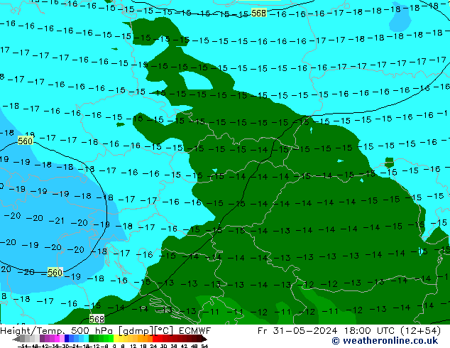 Z500/Rain (+SLP)/Z850 ECMWF Pá 31.05.2024 18 UTC