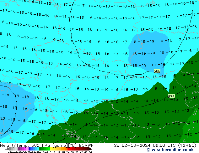 Z500/Rain (+SLP)/Z850 ECMWF nie. 02.06.2024 06 UTC