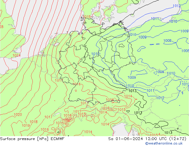pression de l'air ECMWF sam 01.06.2024 12 UTC