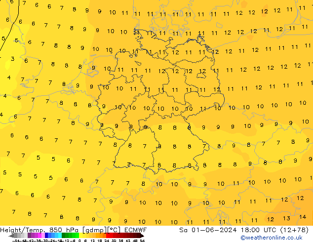 Z500/Rain (+SLP)/Z850 ECMWF sam 01.06.2024 18 UTC