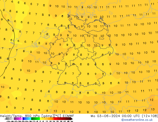 Z500/Regen(+SLP)/Z850 ECMWF ma 03.06.2024 00 UTC