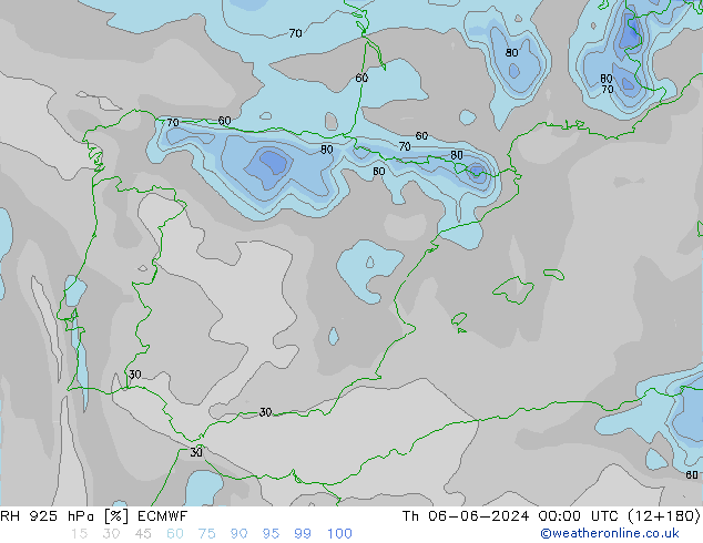 RH 925 hPa ECMWF Th 06.06.2024 00 UTC