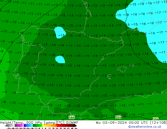 Z500/Regen(+SLP)/Z850 ECMWF ma 03.06.2024 00 UTC