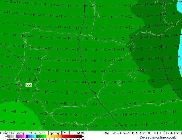 Z500/Regen(+SLP)/Z850 ECMWF wo 05.06.2024 06 UTC