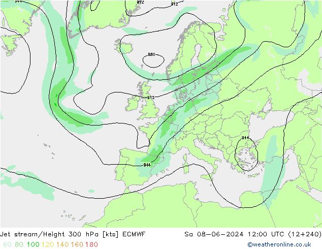 Courant-jet ECMWF sam 08.06.2024 12 UTC