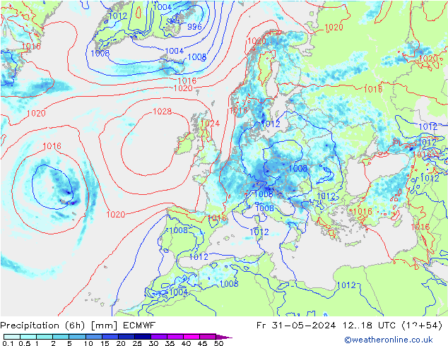 Z500/Yağmur (+YB)/Z850 ECMWF Cu 31.05.2024 18 UTC