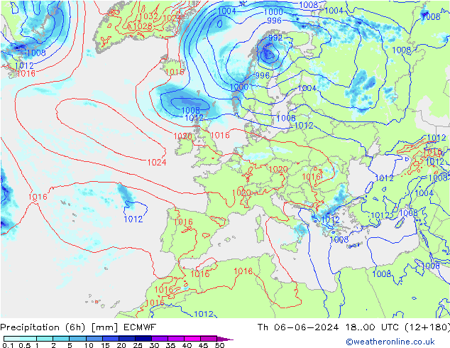 Z500/Rain (+SLP)/Z850 ECMWF  06.06.2024 00 UTC