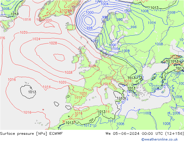 Yer basıncı ECMWF Çar 05.06.2024 00 UTC