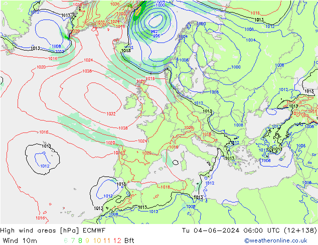 High wind areas ECMWF mar 04.06.2024 06 UTC