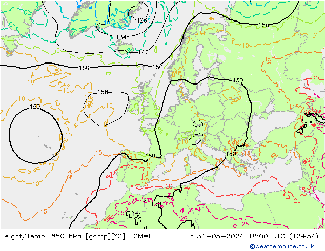 Z500/Rain (+SLP)/Z850 ECMWF ven 31.05.2024 18 UTC