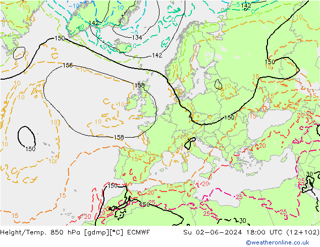 Z500/Rain (+SLP)/Z850 ECMWF  02.06.2024 18 UTC